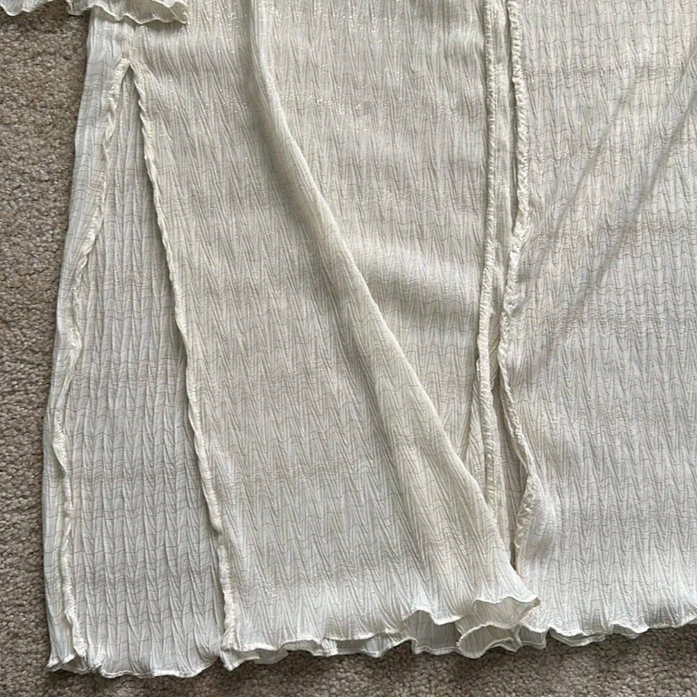 VICI x Summer of Diane Gauzy Ivory Cream Swim Cover Up S Boho Coastal Resortwear